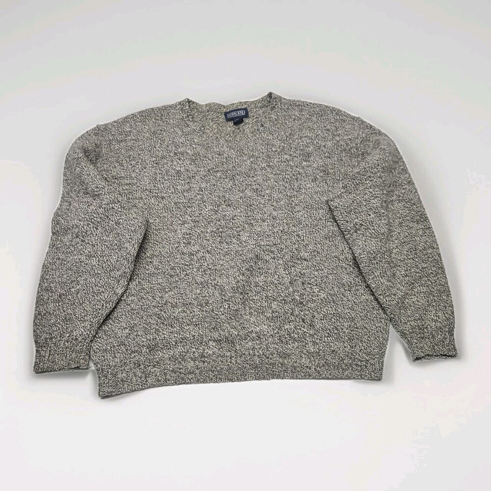Vintage Lands End Wool Blend Sweater Crewneck Pullover Made in USA Size XL
